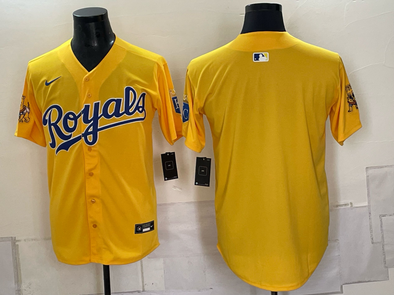 Men 2026 Kansas City Royals yellow black Nike MLB jersey 0909003->green bay packers->NFL Jersey